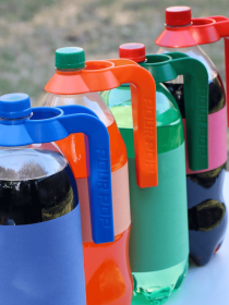 Pourpop Reusable Bottle Handles - Pack Of 6 Or 25, Assorted Colours (Pack Of: 25, Color: Blue)